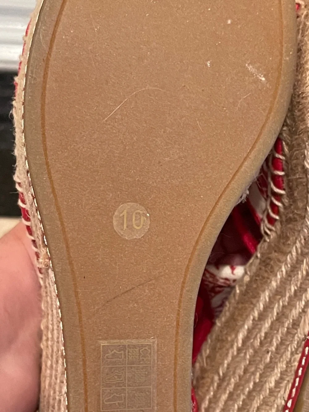 NWOT TORY BURCH red Destination Wedge Espadrilles with ankle/calf laces in sz 10